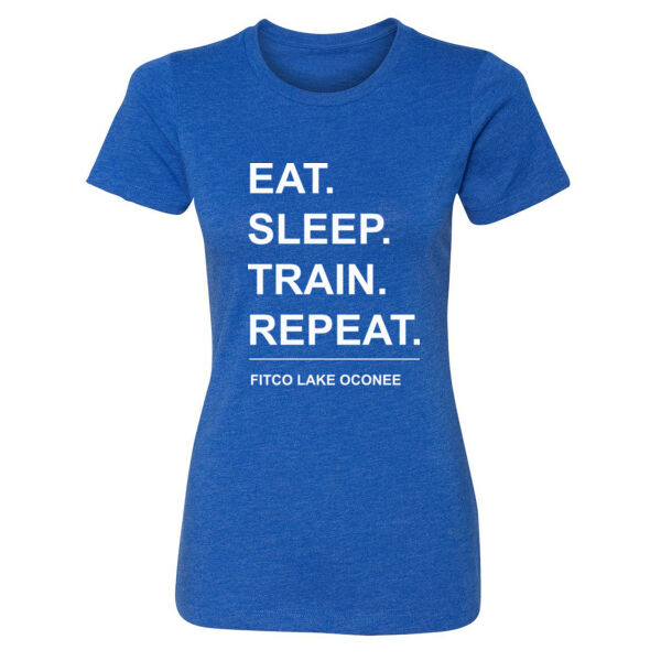 EAT SLEEP TRAIN REPEAT - WOMEN'S FITTED T-SHIRT - $8P5ZH1$ Thumbnail